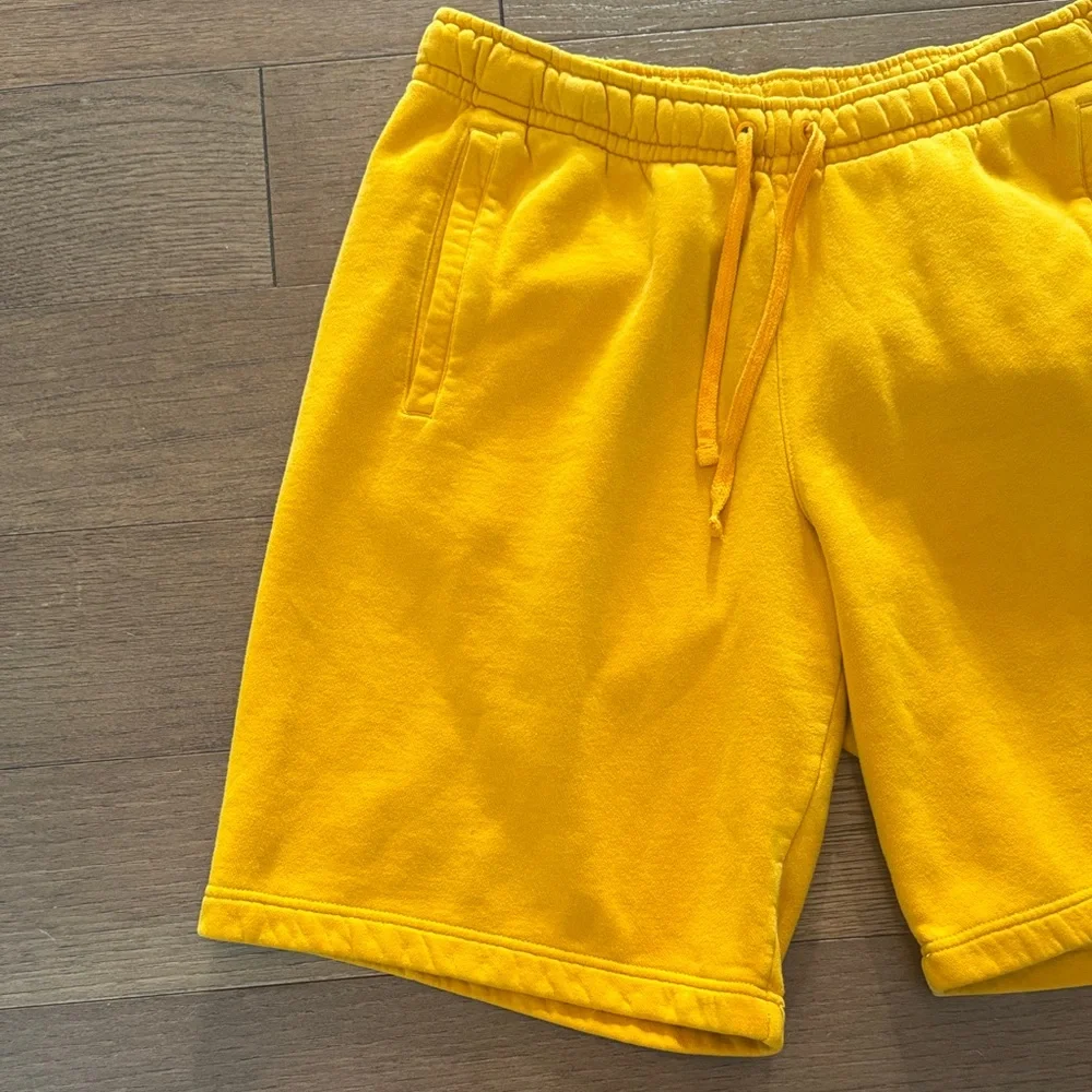 Nike Men's Bright Yellow 'Just Do It' Fleece Athletic Shorts